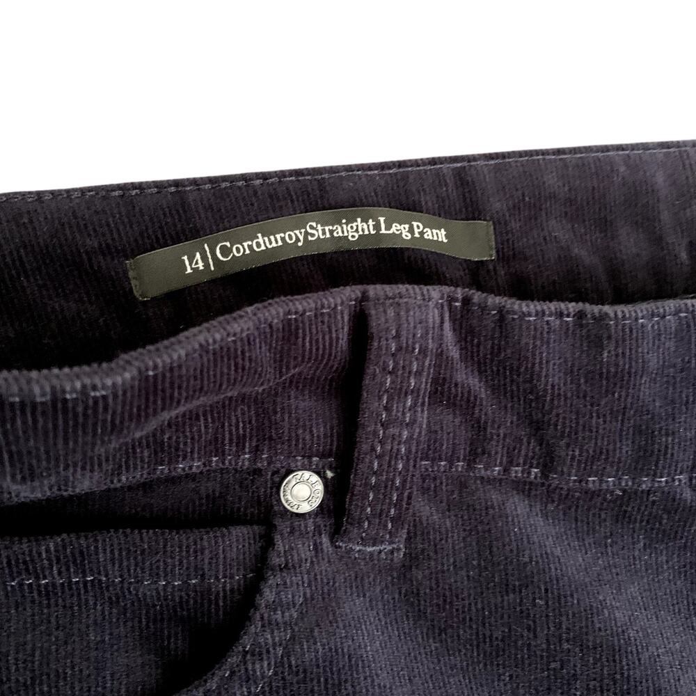 Talbots Navy Blue Stretch Corduroy Straight Leg 5 Pocket Pant Size 14 - Picture 2 of 8
